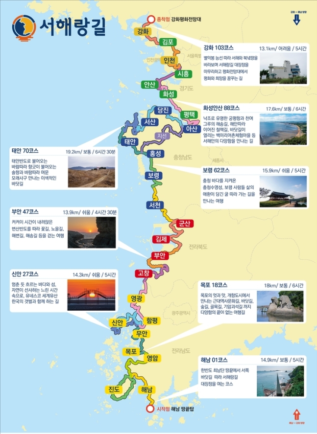 서해랑길 지도. 사진제공 = 문화체육관광부