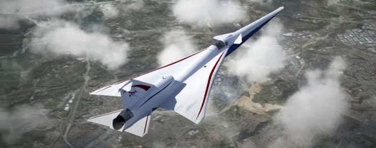 미 항공우주국(NASA)이 개발 중인 초음속 여객기 시험 기체 'X-59 퀘스트'.