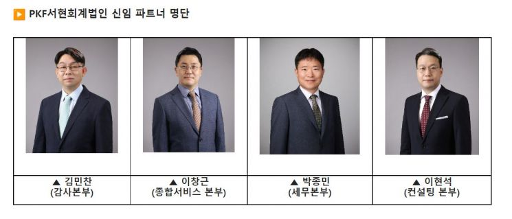 서현회계법인, 김민찬 등 신임 파트너 4명 선임