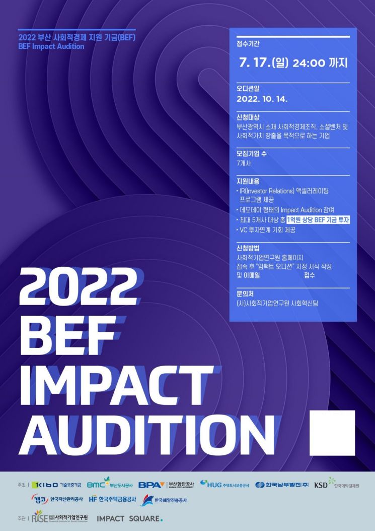 ‘2022년 BEF 임팩트 오디션’ 홍보 포스터.