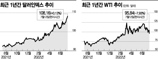 R의 공포에…유가 100달러 붕괴, 달러화 20년새 최고