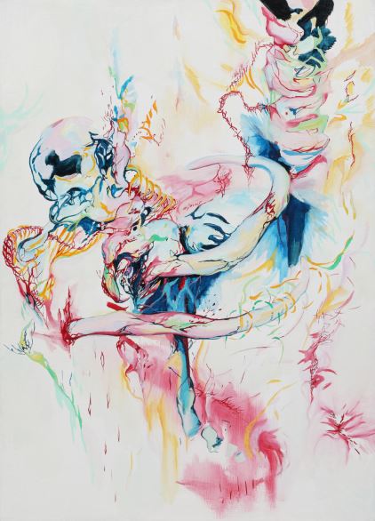 이지현, 生じる怪物(생성되는 괴물), oil on canvas, 73x54cm, 2022. 사진제공 = 갤러리도스
