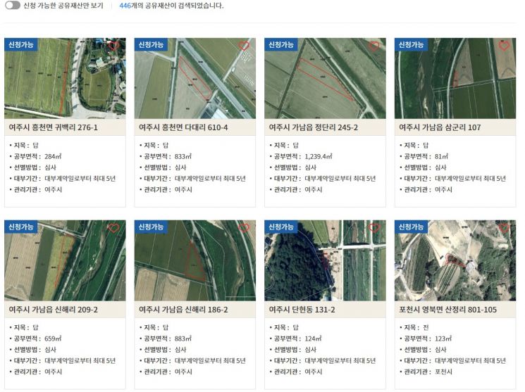 경기도, 안 쓰는 땅 빌려준다