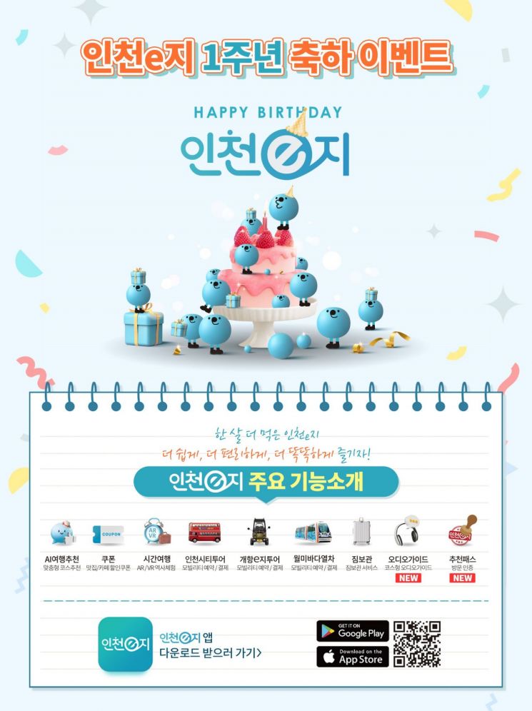 인천관광공사, '인천e지' 출시 1주년 기념 이벤트…기능 고도화 완료
