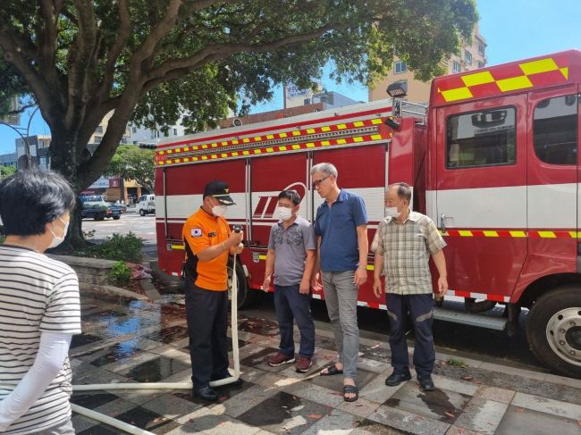 제주 연동119센터, 자위소방대 합동 소방훈련 실시