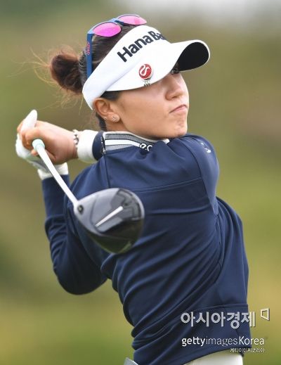 리디아 고가 트러스트골프 스코티시여자오픈 셋째날 2번홀에서 티 샷을 하고 있다. 노스에어셔(스코틀랜드)=Getty images/멀티비츠