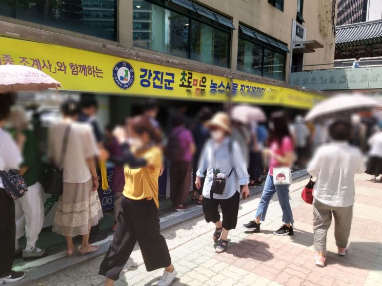 강진군, 서울 조계사에서 농수특산물 직거래 행사 개최