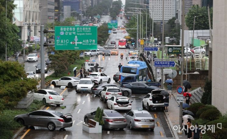 지난해 8월 기록적인 폭우로 침수됐던 차들