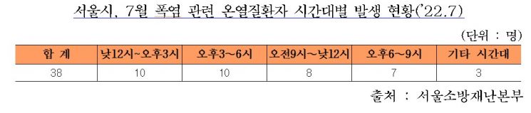 서울소방, 7월 한달 폭염 온열질환자 38명 구조…작년 대비 3배 ↑