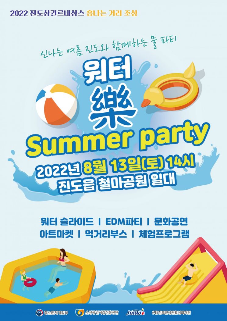 진도군, 13일 오후 2시 ‘워터 락(樂) 썸머 파티’ 개최