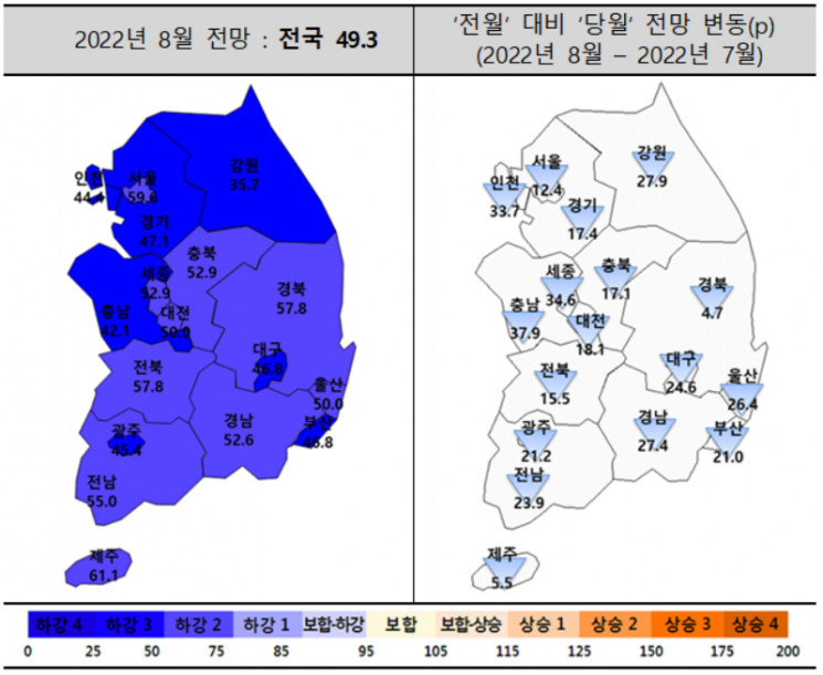 주택사업경기 넉 달 연속 악화…"상당 기간 침체 지속될 것"