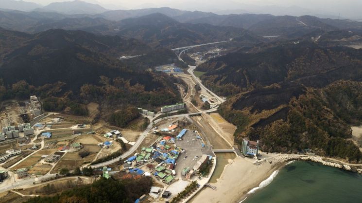울진 나곡3리 산불 피해 모습.