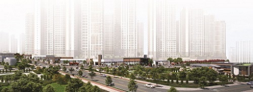 [1734가구 대단지 고정수요 품은 '제일풍경채 검단2차 단지 내 상가' 투시도]