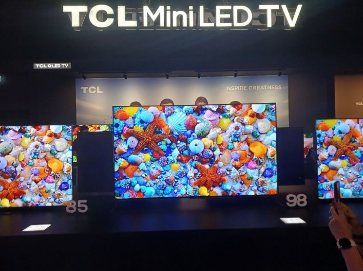 중국 업체 TCL의 미니 LED TV.(사진=문채석 기자)