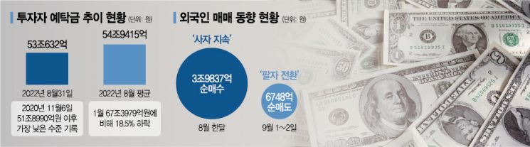 잭슨홀 후폭풍에 꽁꽁 언 투심 '증시 자금 최저치'…'고환율 쇼크'에 다시 짐싸는 외국인
