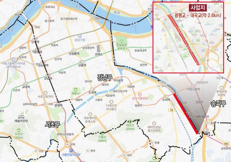 강남구, 탄천 광평교~대곡교 제방 사면 산책로 연결