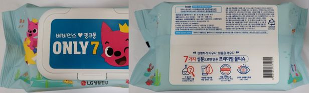 식품의약품안전처로부터 회수 명령을 받은 LG생활건강 '베비언스 온리7 에센셜 55' 물티슈. 사진=식약처