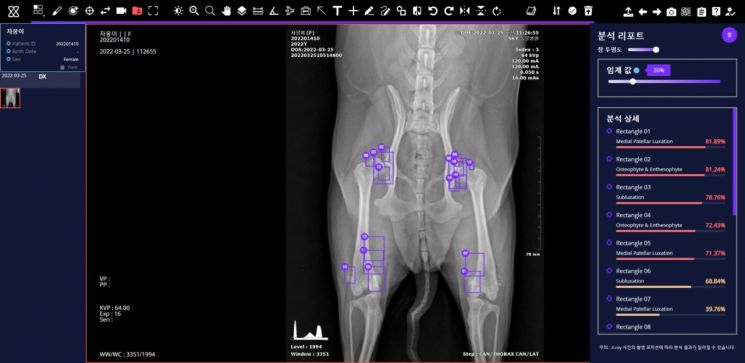 엑스칼리버를 활용해 근골격 문제를 진단한 결과, 비정상 의심 소견 30개 이상이 검색됐다. 오른쪽 골반 관절 등이 좋지 않으며 쓸개골 탈구가 의심되는 상황.