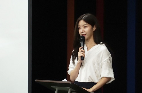 [MOU 사회를 맡은 2022 미스코리아 경기인천 미 장유영 씨 (제공: 플랫타이엑스)]