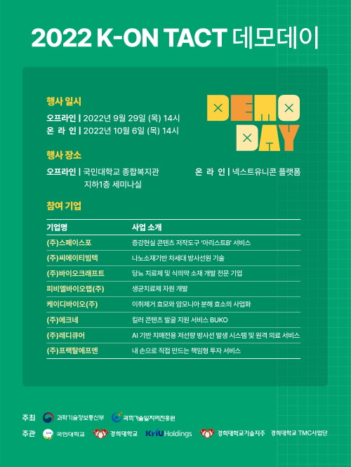 국민대-경희대, 대학 창업기업 위한 ‘콘(K-ON)택트 데모데이’ 개최 - 뉴스 썸네일 이미지