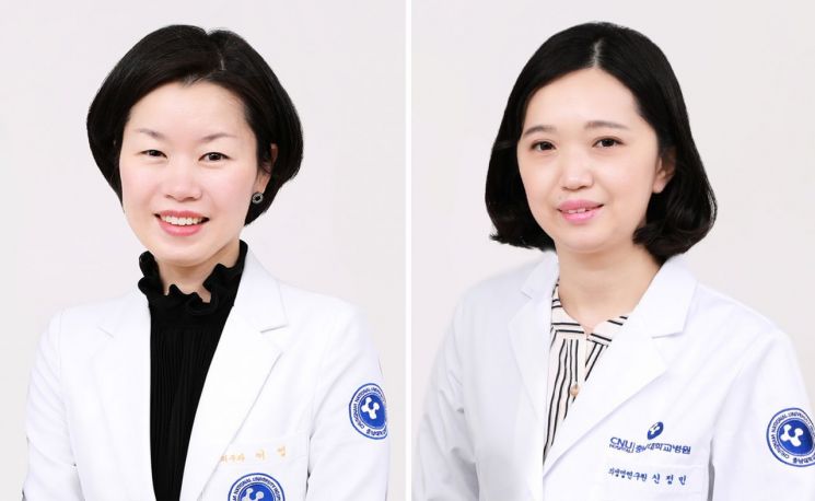 충남대병원 피부과 이영 교수(왼쪽), 신정민 박사.