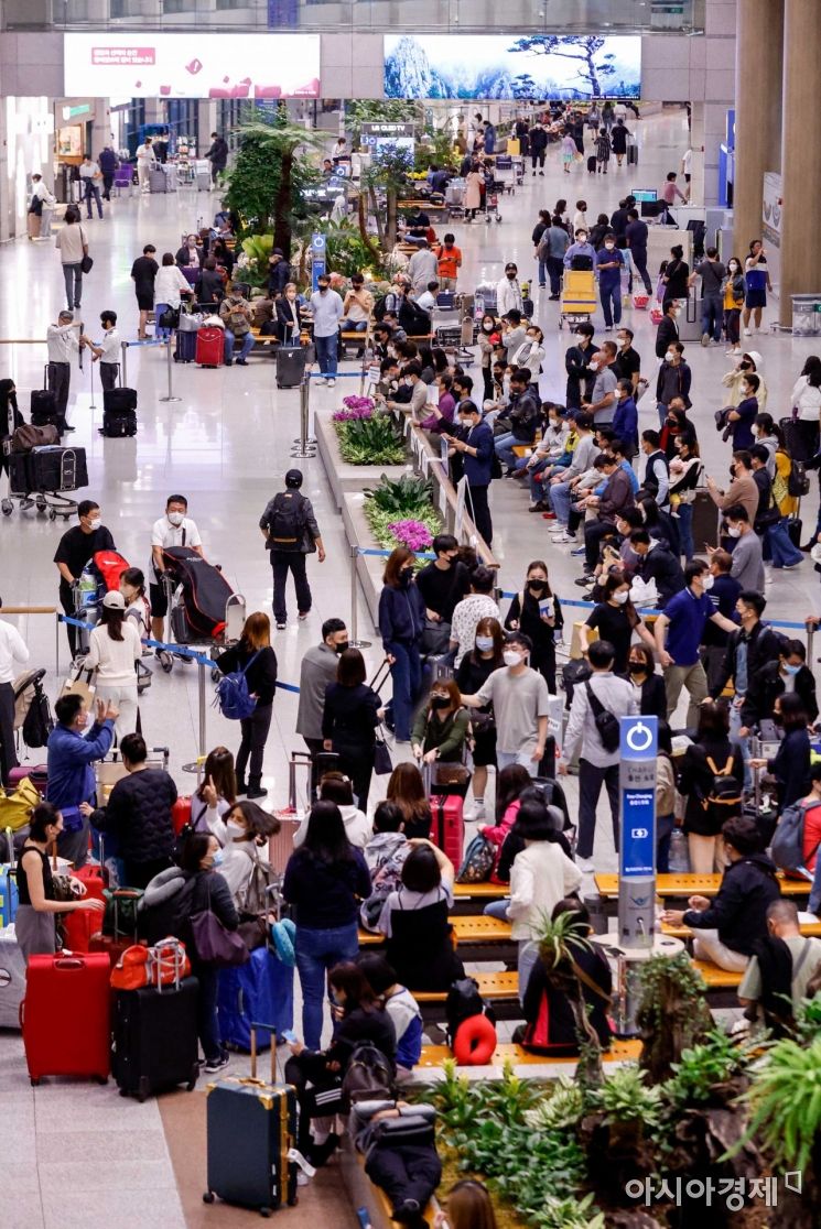 [포토]입국자들로 붐비는 인천공항
