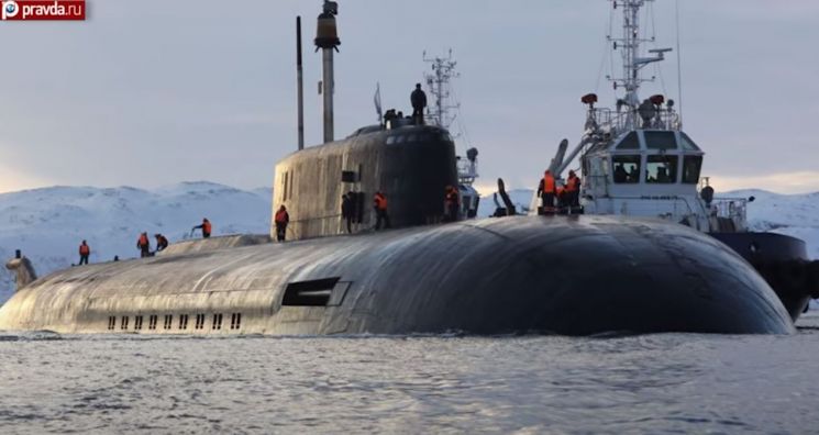 러시아 해군잠수함 K-329 벨고로드 [이미지출처= 러시아 방송 화면 캡처]