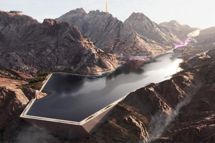사우디아라비아 '네옴(NEOM) 시티' 프로젝트의 관광 단지 ‘트로제나’ 조감도.[이미지=네옴]
