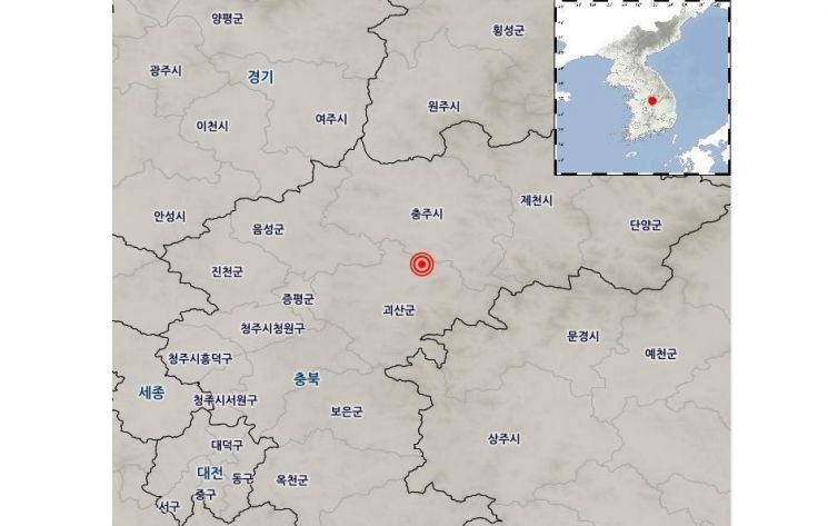 29일 오전 8시27분쯤 충북 괴산군 북동쪽 11㎞ 지점에서 규모 4.1 지진이 발생했다. 사진=연합뉴스