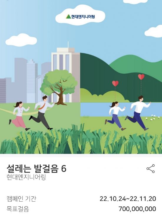 현대엔지니어링, 빅워크와 '비대면 걸음기부 캠페인' 진행