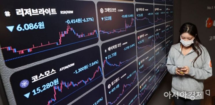 세계 2위 가상자산 거래소 FTX가 유동성 위기를 겪고 있다는 소식으로 뱅크 런(bank run, 대규모 예금인출 사태)이 발생하고 바이낸스의 인수 철회 소식까지 이어지며 비트코인이 12% 폭락하는 등 가상자산이 일제히 하락한 10일 서울 서초구 빗썸 고객지원센터 시세 전광판에 비트코인을 비롯한 주요 가상화폐 시세가 표시되고 있다./강진형 기자aymsdream@