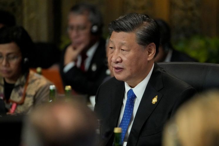 시진핑 중국 국가주석이 지난 15일(현지시간) 인도네시아 발리 누사두아에서 열린 주요 20개국(G20) 정상회의에서 발언하고 있다. [이미지출처=연합뉴스]