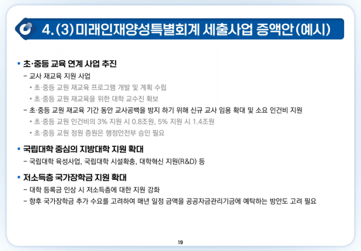 교부금 개편안 나온 날, 국회 예산정책처는 '미래인재특별회계' 제안