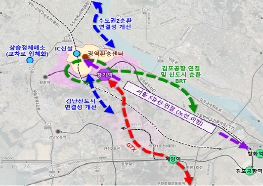 [김포한강2 콤팩트시티 광역교통망 계획 (출처 : 국토교통부)]