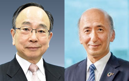 아마미야 마사요시 일본은행 부총재(왼쪽), 나카소 히로시 다이와 종합 연구소 소장(오른쪽) [이미지출처=일본은행, 일본 경단련]