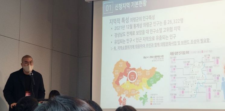 경남 의령의 전문예술단체 ‘천율’이 1년 간의 성과를 공유하고 미래 청년 활동 발전 방향을 제시하고 있다.