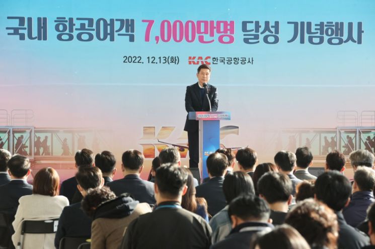 포항경주공항, 국내 항공 여객 7000만명 달성 기념행사 개최