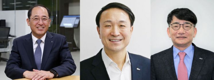 신한금융지주가 20일 자회사경영관리위원회 및 임시 이사회를 열어 10개 자회사 최고경영자(CEO) 후보를 추천했다. 좌측부터 한용구 신한은행장 내정자, 문동권 신한카드 사장 내정자, 이영종 신한라이프 사장 내정자. 사진=신한금융