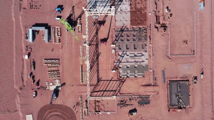 아르헨티나 살타 지역의 포스코아르헨티나 리튬사업 1단계 상공정 건설현장. 사진제공=포스코홀딩스