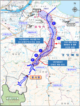 항사댐 위치도.