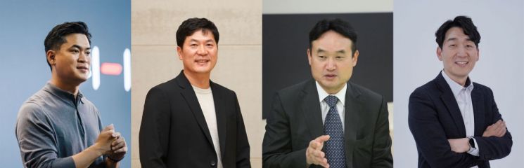 왼쪽부터 정우진 NHN 대표, 정연훈 NHN페이코 대표, 백도민, 김동훈 NHN클라우드 공동대표 (사진=NHN)