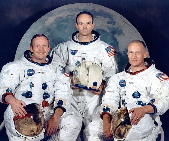 아폴로 11호 승무원들. 왼쪽부터 닐 암스트롱 선장, 사령선 조종사 마이클 콜린스, 탐사선 조종사 버즈 올드린. / 사진=연합뉴스