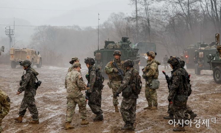 [포토]육군 아미타이거 시범여단, 한미연합사단과 최초 연합훈련 