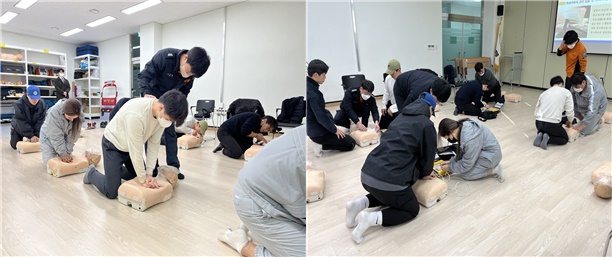 서귀포소방서, 유니에스 직원 ‘심폐소생술 교육’ 실시
