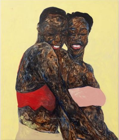 아모아코 보아포, Libby and D-Lee by Amoako Boafo, 2019. Oil on canvas [사진 = miaminiche]