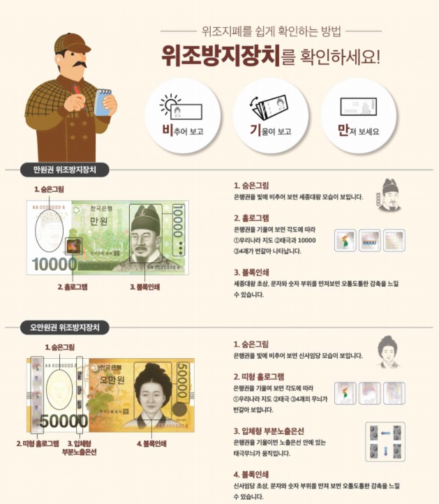 설연휴 전통시장 노리는 위조지폐…손쉬운 구분법은