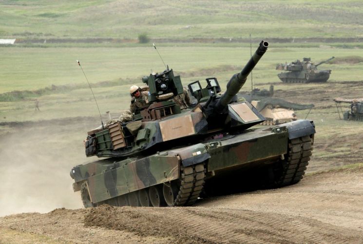 M1A2 에이브럼스 전차의 모습.[이미지출처=로이터·연합뉴스]