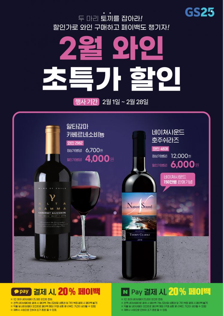 "최대 50% 할인" GS25, 2월 역대급 와인 행사 전개