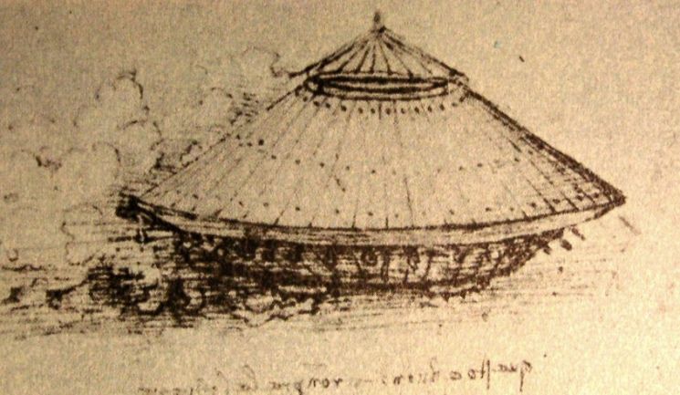 레오나르도 다빈치가 1490년 스케치한 탱크의 모습.[이미지출처=이탈리아 피렌체 레오나르도 다빈치 박물관]