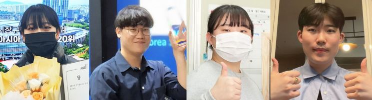 눈길을 끄는 영진전문대 졸업생들.(사진 왼쪽부터 이지민, 강동혁, 이우영, 박태현)
